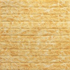 Декоративна 3D панель самоклейка під цеглу DEEP Yellow 700х770х5мм (068) SW-00000168