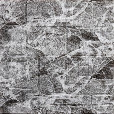 Самоклеящаяся декоративная 3D панель камень черно-белый мрамор 700х700х7мм (154) SW-00000219