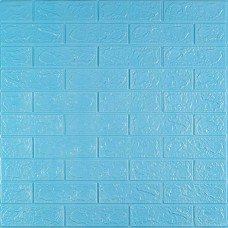 3D панель самоклеюча цегла Блакитна 700x770x3мм (005-3) SW-00000232
