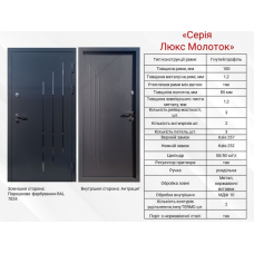 Входная Дверь Метал с мдф внутри 860-960*2050мм модель Токио 2
